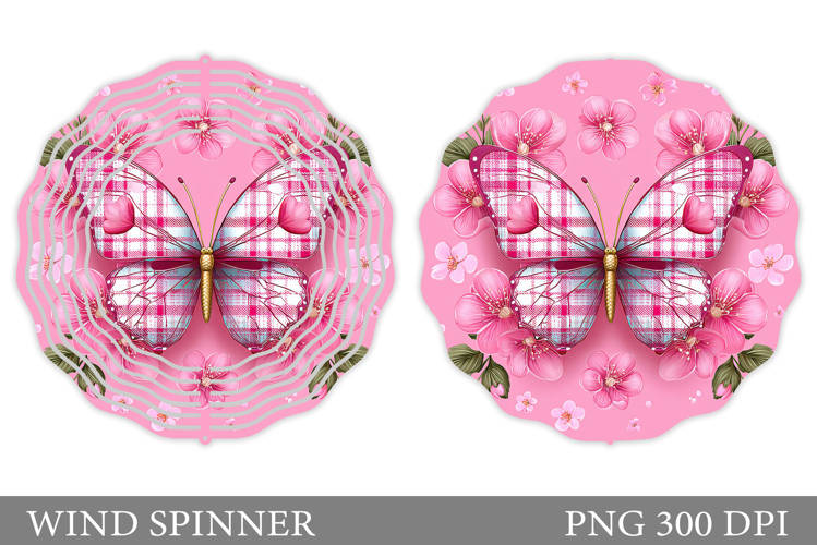 Butterfly Wind Spinner. Butterfly Flowers Wind Spinner