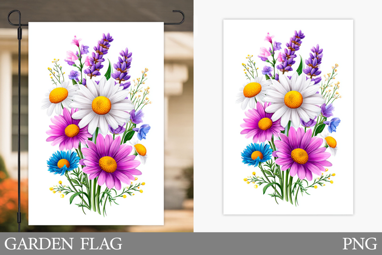 Wildflowers Garden Flag. Floral Garden Flag Sublimation