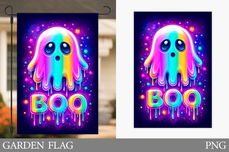 Halloween Garden Flag Design. Halloween Ghost Garden Flag