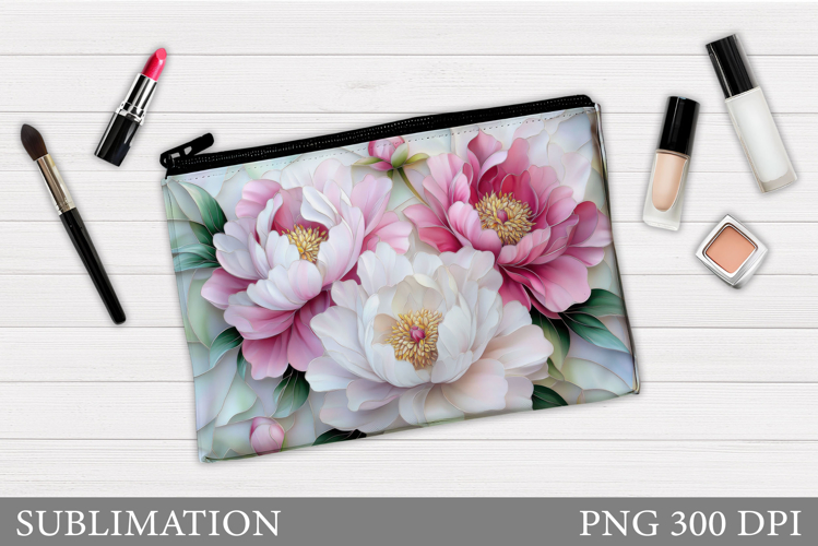 Floral Makeup Bag. Flowers Makeup Pouch Sublimation