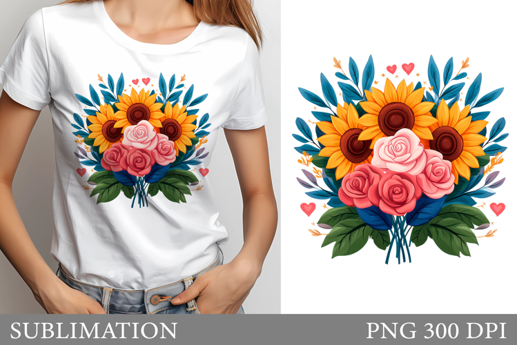 Flowers T-Shirt Design. Flowers Sublimation