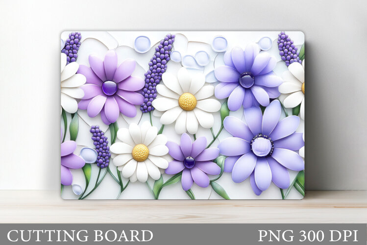 Floral Cutting Board Design. Flowers Cutting Board example image 1
