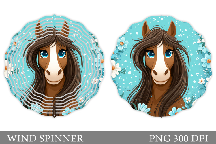 Cute Horse Wind Spinner Design. Horse Sublimation