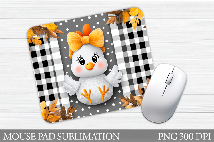 Fall Chicken Mouse Pad. Fall Mouse Pad Sublimation