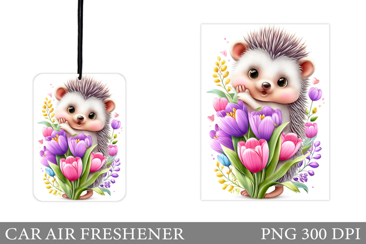Cute Hedgehog Car Air Freshener. Hedgehog Sublimation