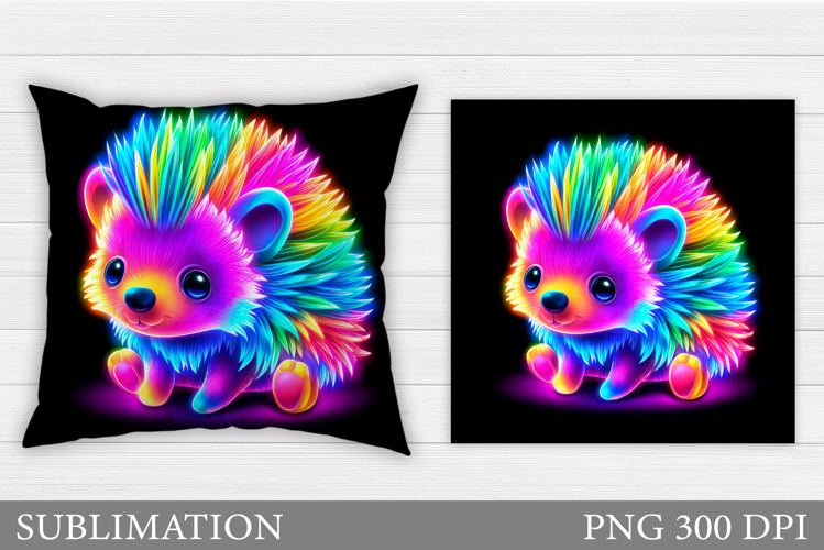 Cute Hedgehog Pillow Design. Cute Hedgehog Sublimation example image 1
