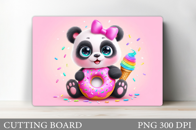 Cute Panda Cutting Board Design. Cute Panda Sublimation