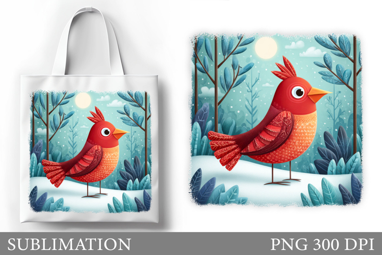 Cute Bird Tote Bag Design. Cute Bird Sublimation