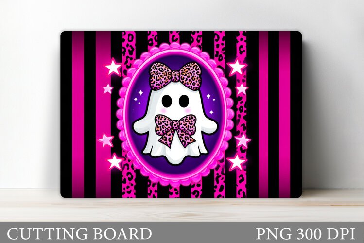 Cute Ghost Cutting Board Design. Halloween Cutting Board example image 1