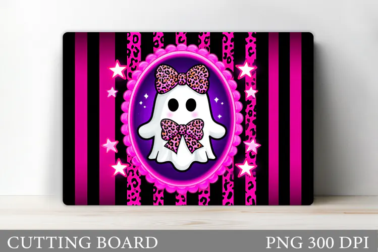 Cute Ghost Cutting Board Design. Halloween Cutting Board