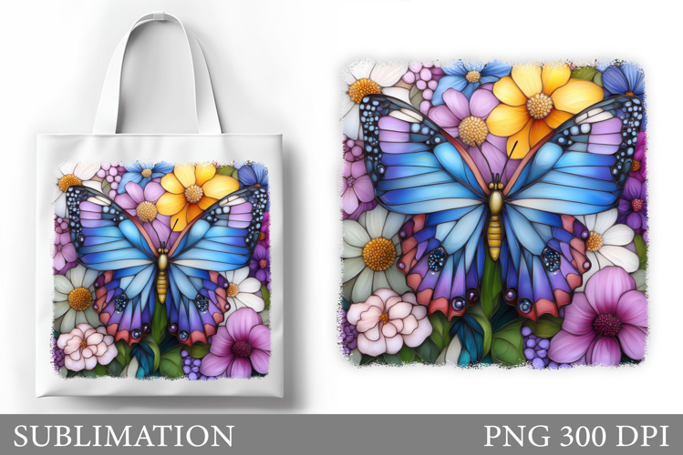 Butterfly Tote Bag Design. Flowers Tote Bag Sublimation