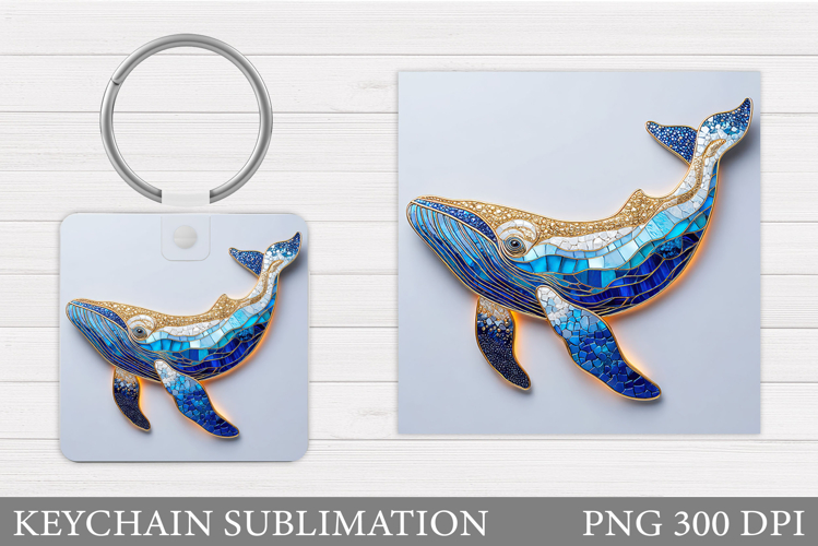Whale Keychain Sublimation. Whale Sublimation example image 1
