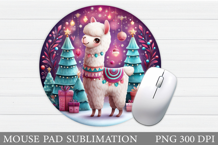 Christmas Lama Mouse Pad. Christmas Mouse Pad Sublimation