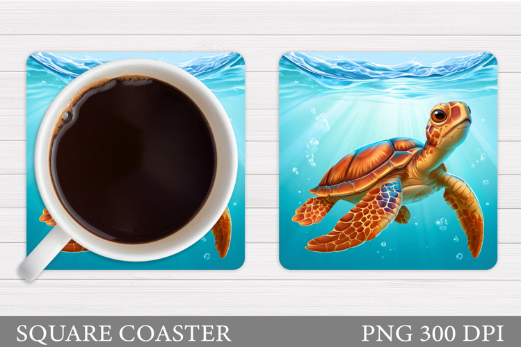 Sea Turtle Coaster Design. Turtle Sublimation
