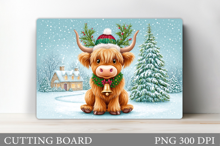 Christmas Cow Cutting Board. Christmas Cutting Board