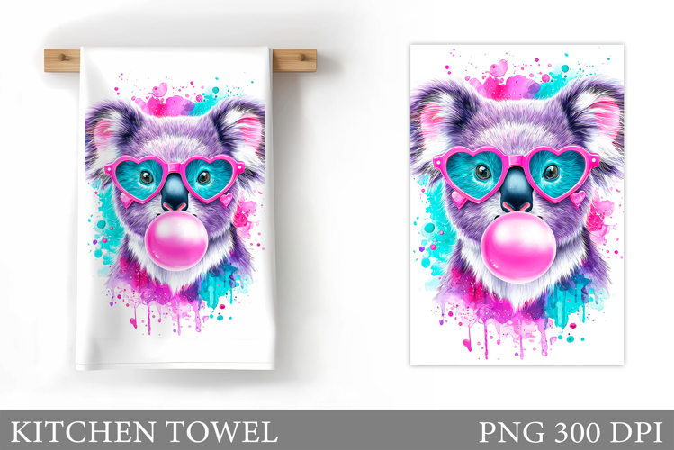 Cute Koala Kitchen Towel. Koala Sublimation