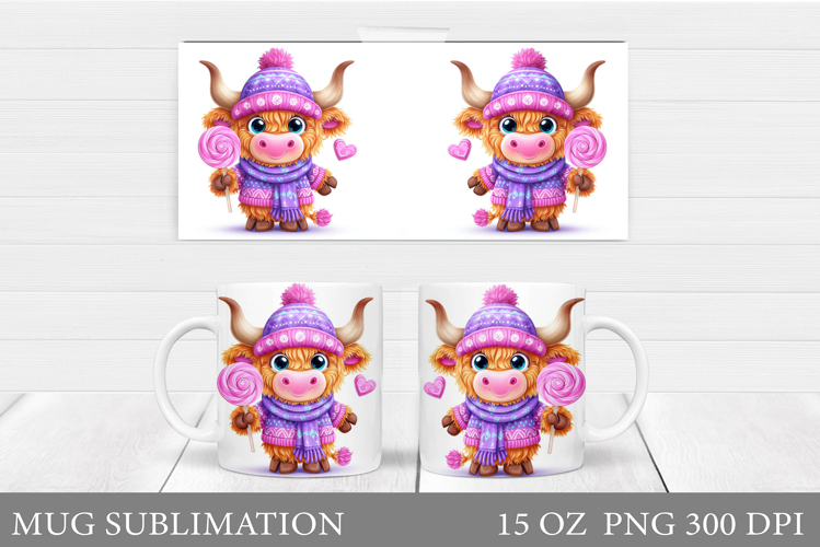 Cute Cow Mug Design. Cute Cow Sublimation