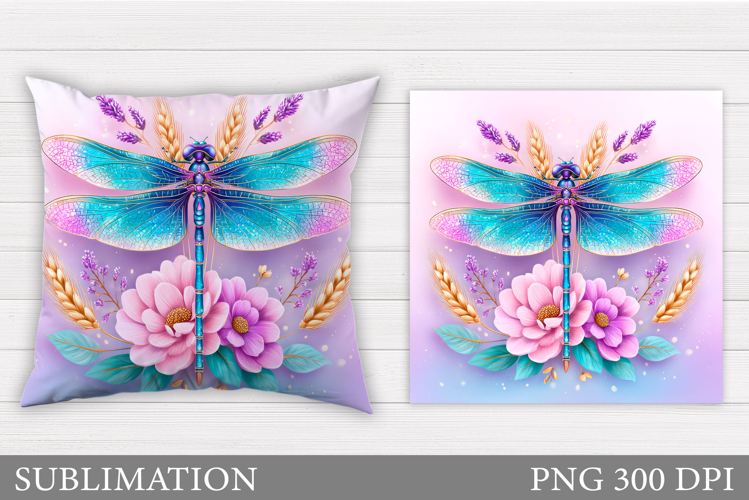 Dragonfly Pillow Design. Dragonfly Sublimation
