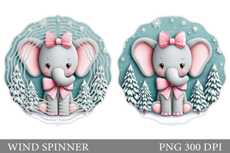 Cute Elephant Wind Spinner. Christmas Wind Spinner Design