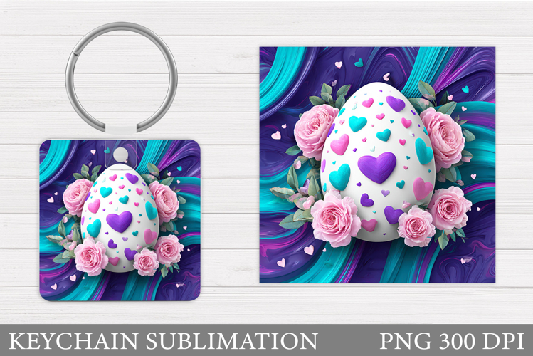 Easter Egg Keychain Design. Easter Keychain Sublimation