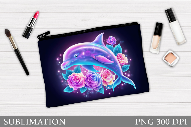 Dolphin Makeup Bag Design. Dolphin Cosmetics Bag Sublimation