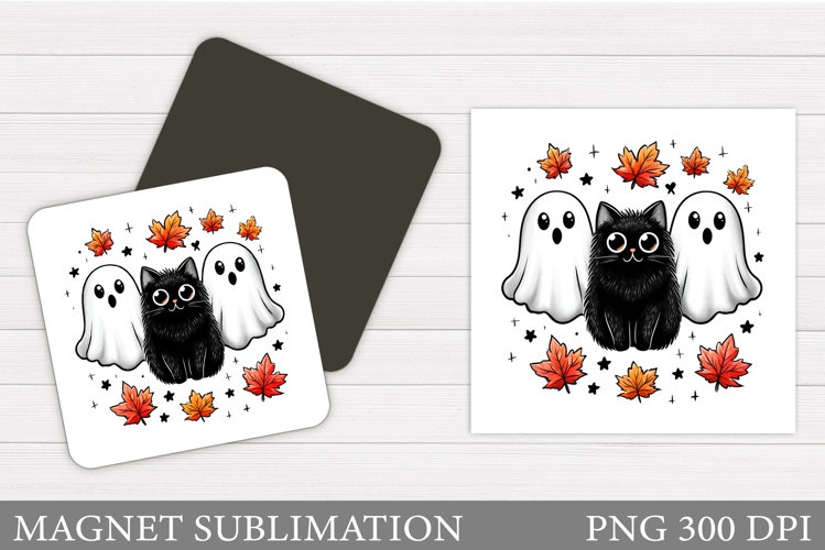 Cute Ghost Magnet Design. Halloween Magnet Sublimation