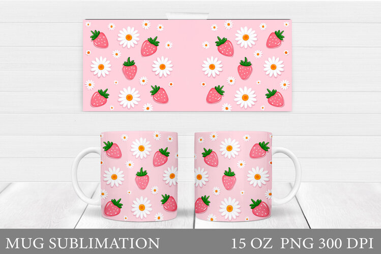 Strawberry Mug Design. Strawberry Sublimation example image 1
