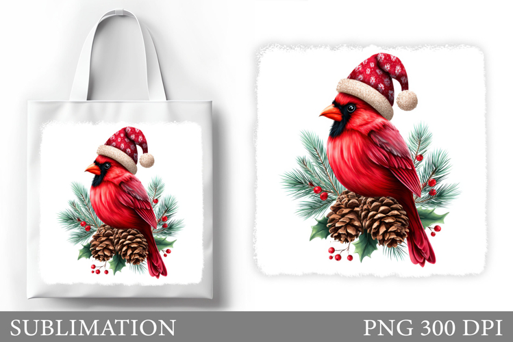 Christmas Cardinal Tote Bag. Christmas Tote Bag Design
