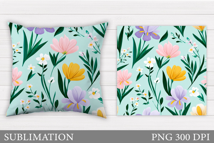 Flowers Pillow Design. Floral Pillow Sublimation
