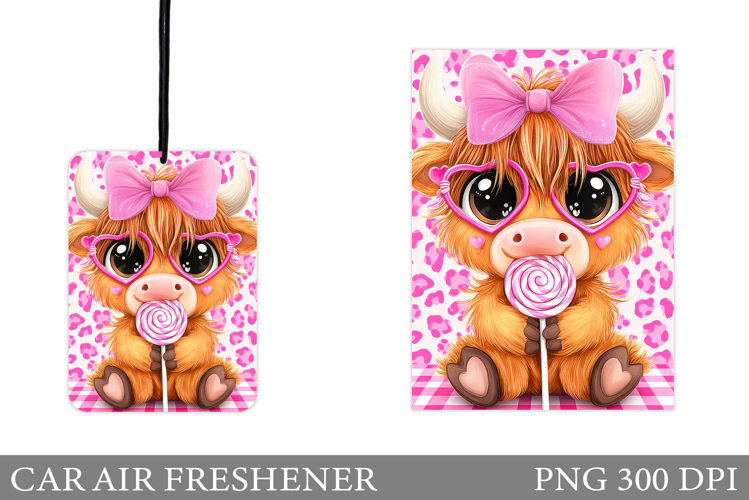Cute Cow Car Air Freshener. Cute Cow Sublimation