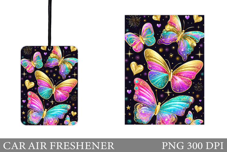 Butterflies Car Air Freshener. Butterflies Sublimation