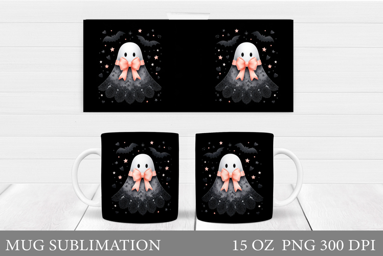 Ghost Mug Sublimation. Halloween Mug Design
