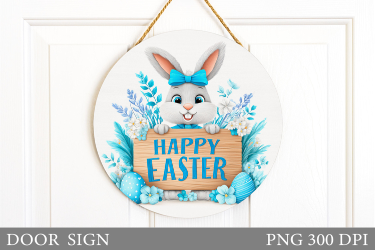 Easter Bunny Door Sign Sublimation. Easter Door Sign Design