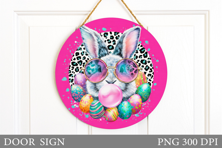 Easter Bunny Door Sign Design. Easter Door Sign Sublimation