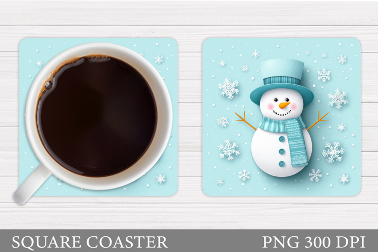 Cute Snowman Coaster Design. Christmas Coaster Sublimation