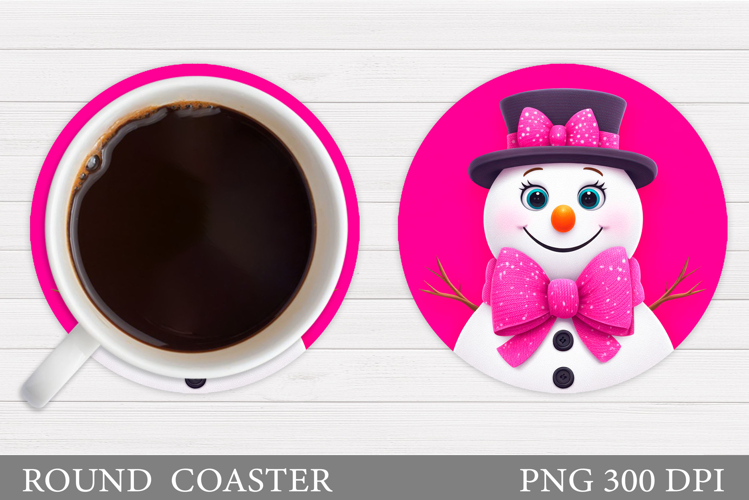 Snowman Coaster Design. Christmas Coaster Sublimation