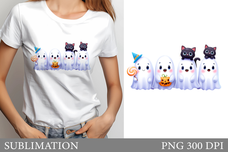 Halloween Ghost Sublimation. Cute Ghost T-Shirt Design