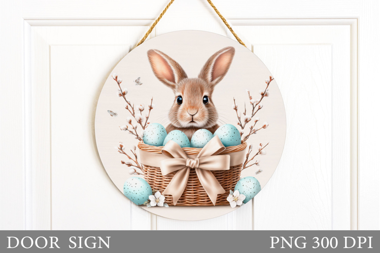 Easter Bunny Door Sign. Spring Door Sign Design