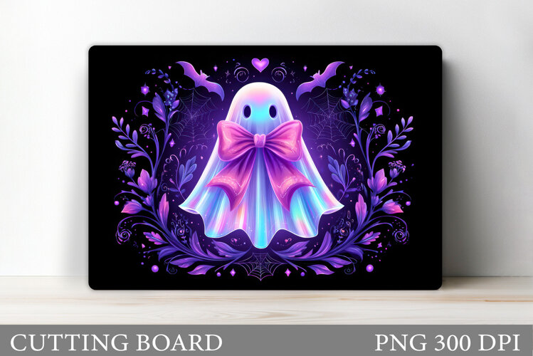 Ghost Cutting Board Sublimation. Halloween Cutting Board example image 1