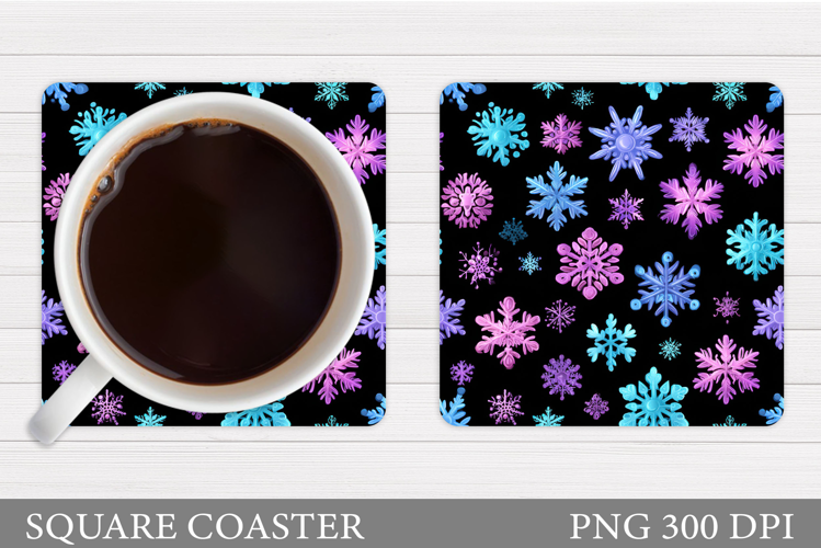 Snowflakes Coaster Sublimation. Snowflakes Sublimation