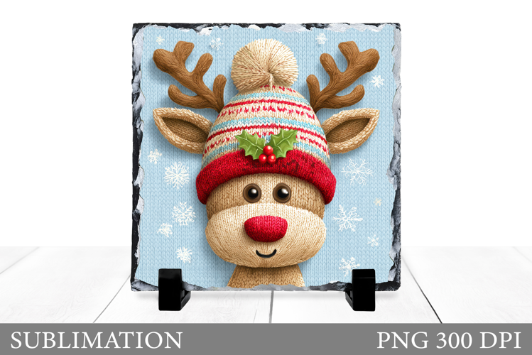 Christmas Deer Sublimation. Christmas Deer Slate Design