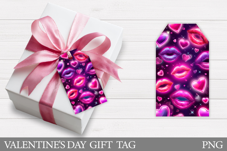 Lips Gift Tag Printable. Valentines Gift Tag Design