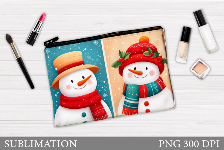 Snowman Makeup Bag Design. Christmas Cosmetics Bag