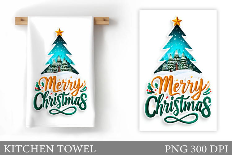 Christmas Tree Kitchen Towel. Christmas Kitchen Towel Design