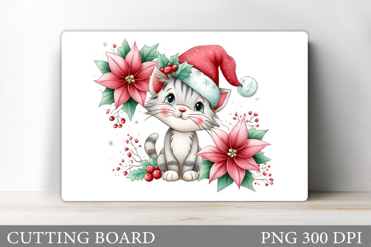 Christmas Cat Cutting Board. Christmas Cutting Board Design example image 1