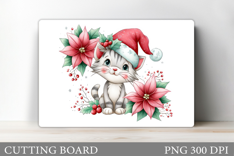 Christmas Cat Cutting Board. Christmas Cutting Board Design
