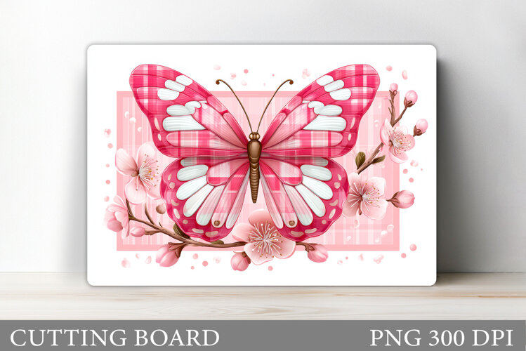Butterfly Cutting Board. Flowers Cutting Board Sublimation example image 1