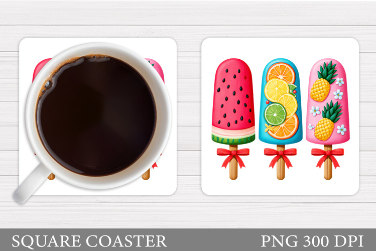 Ice Cream Coaster Design. Summer Coaster Sublimation