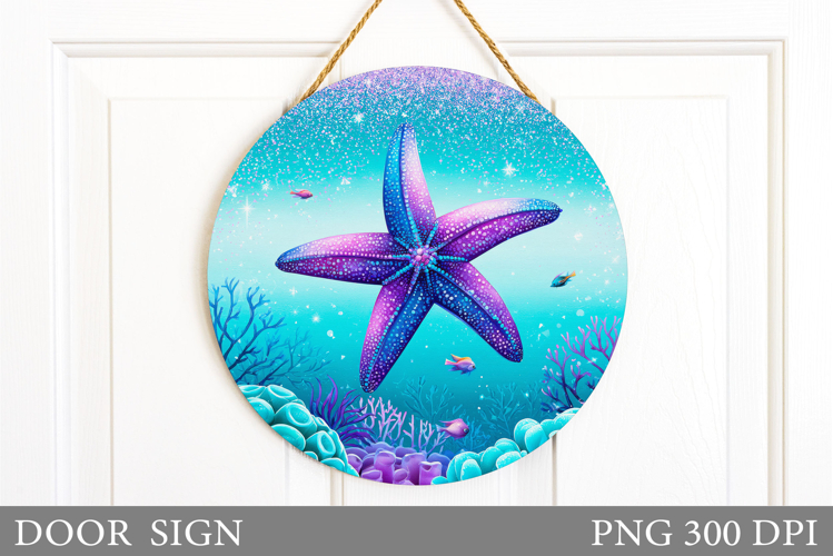 Starfish Door Sign Sublimation. Sea Sublimation example image 1