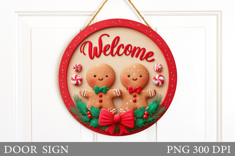 Gingerbread Door Sign Design. Christmas Door Sign